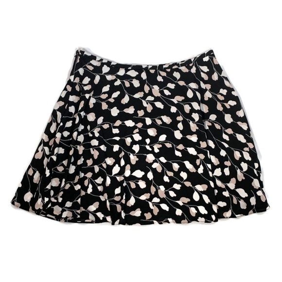 Loft women's skirt a line black blush print large - Picture 5 of 11